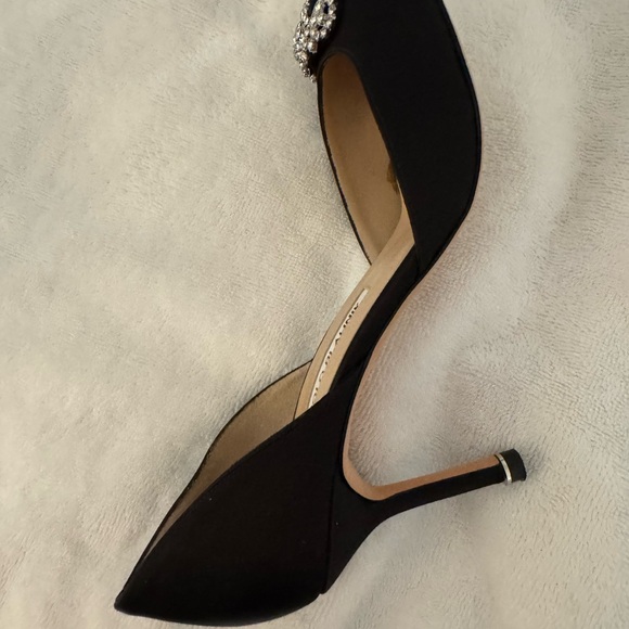Manolo Blahnik Black Heels with Crystal Embellishment - Picture 6 of 13